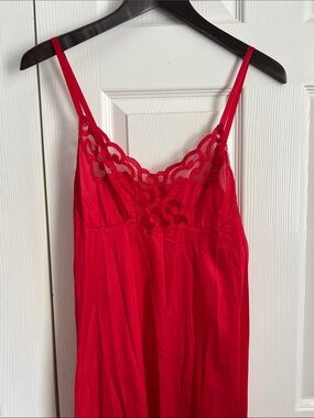 Cabernet Red Lace-Trim Slip
